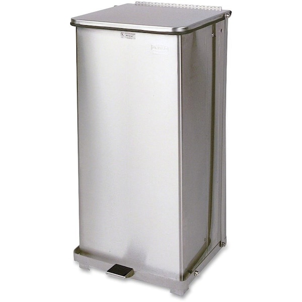 Step Can, f/Indoor Waste, Stainless Steel, 15"x15"x30", SR